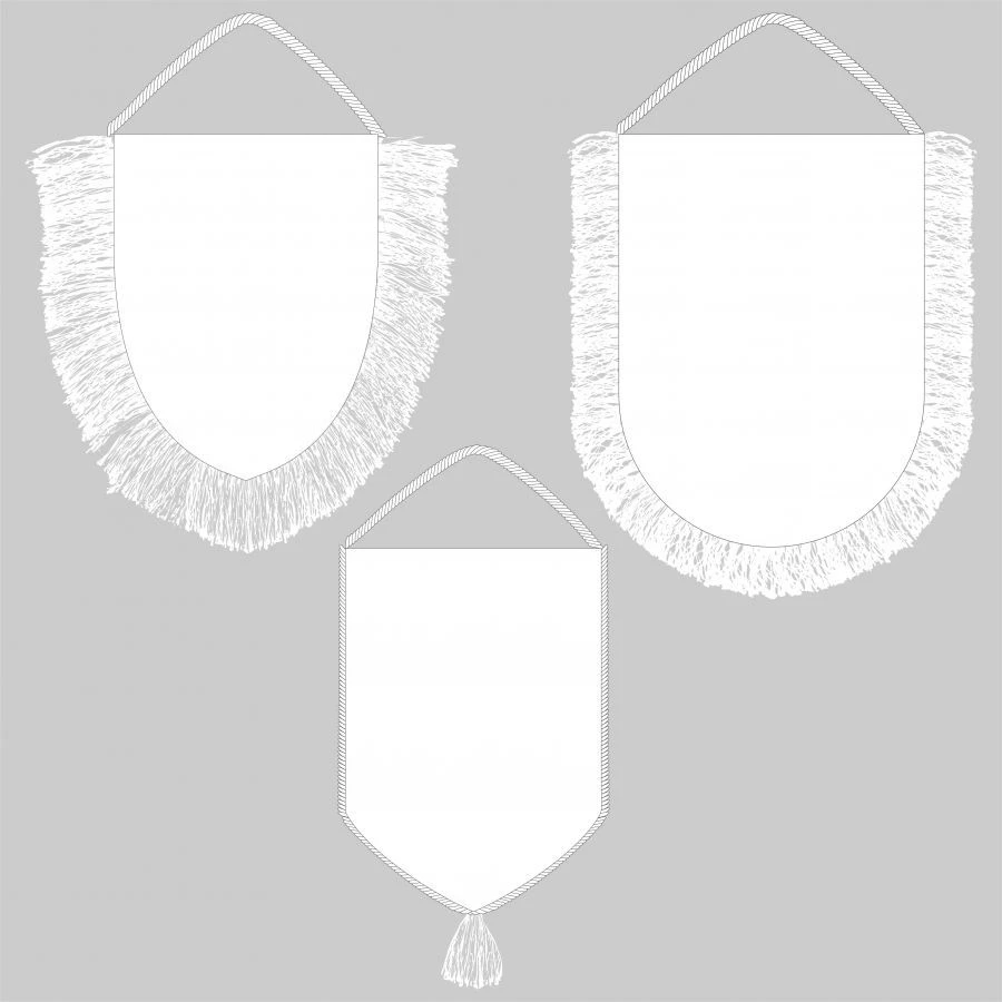 Decorative Pennant with Twisted Rope and Tassel, Model VP