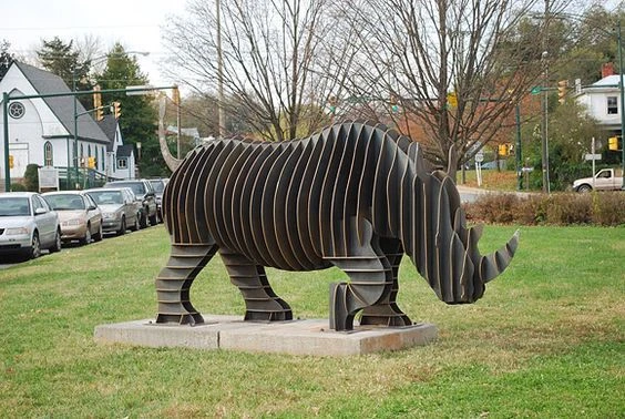 Decorative Rhinoceros Sculpture - Unique Art Piece