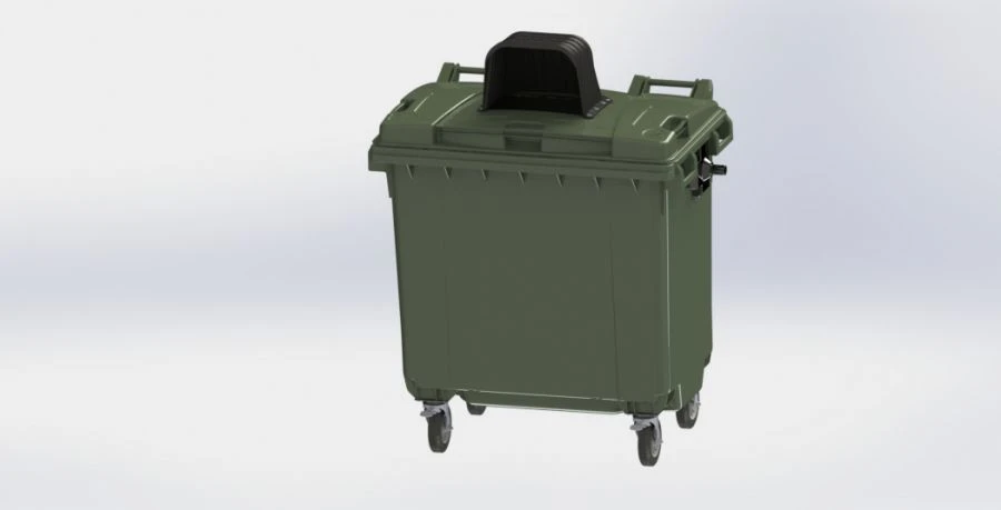 770L Mobile Waste Container with Lid Model 26.C19.H