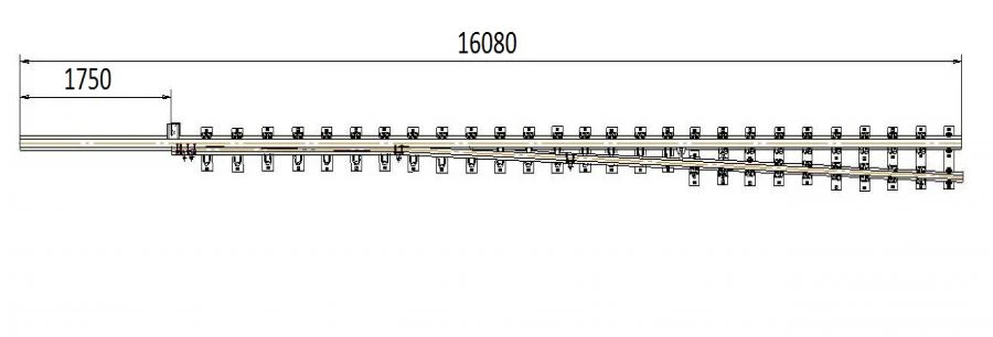 Main Track Rail with Spike for Switch Project 2901.01.000