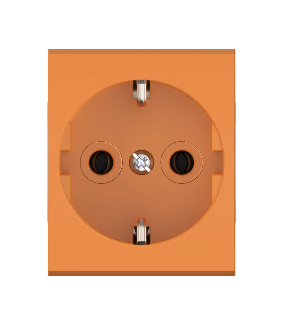 Caduceus Aling Mode Hidden Socket with Grounding 16A, 250V~, Orange, Art. 651.N