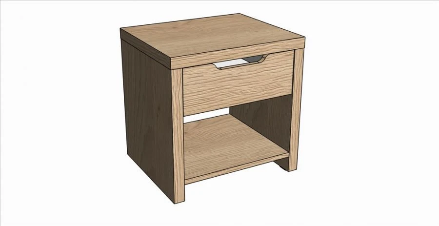 Bedside Table with Drawer AR02 (Chrome Finish)