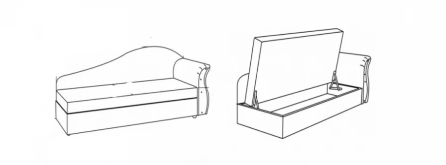 أريكة بإطار خشبي للنوم والاسترخاء