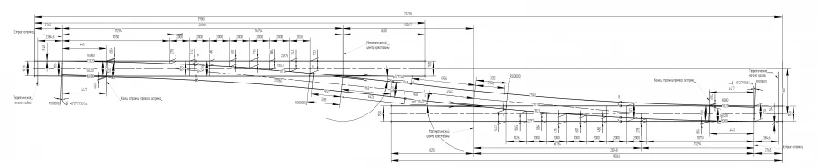 Single Type R65 Switch Model 1/11 for High-Speed Rail on Concrete Beams