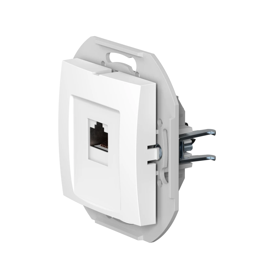 CADUCEUS ALING PRESTIGE Hidden Installation Computer Socket with Keystone RJ45 Module Cat.6 UTP, White, Art. 60150.0