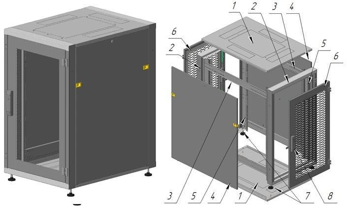 Floor-mounted Telecommunication Cabinet 18U 600x950x800mm