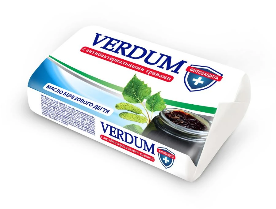 Solid Toilet Soap "Verdum Birch Tar Oil" with Antibacterial Herbs