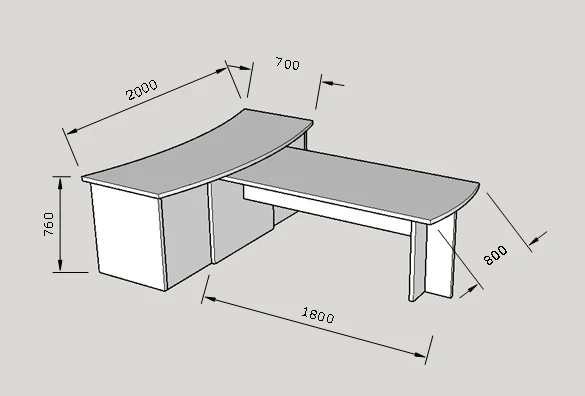 Executive Desk with PVC Edging, Model #018/2019