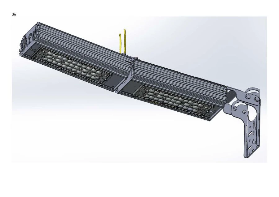 Industrial Design LED Luminaire "MTM IoT" Series CUBE 80, Two Modules, End Connection - 5° Angle, Console Mount