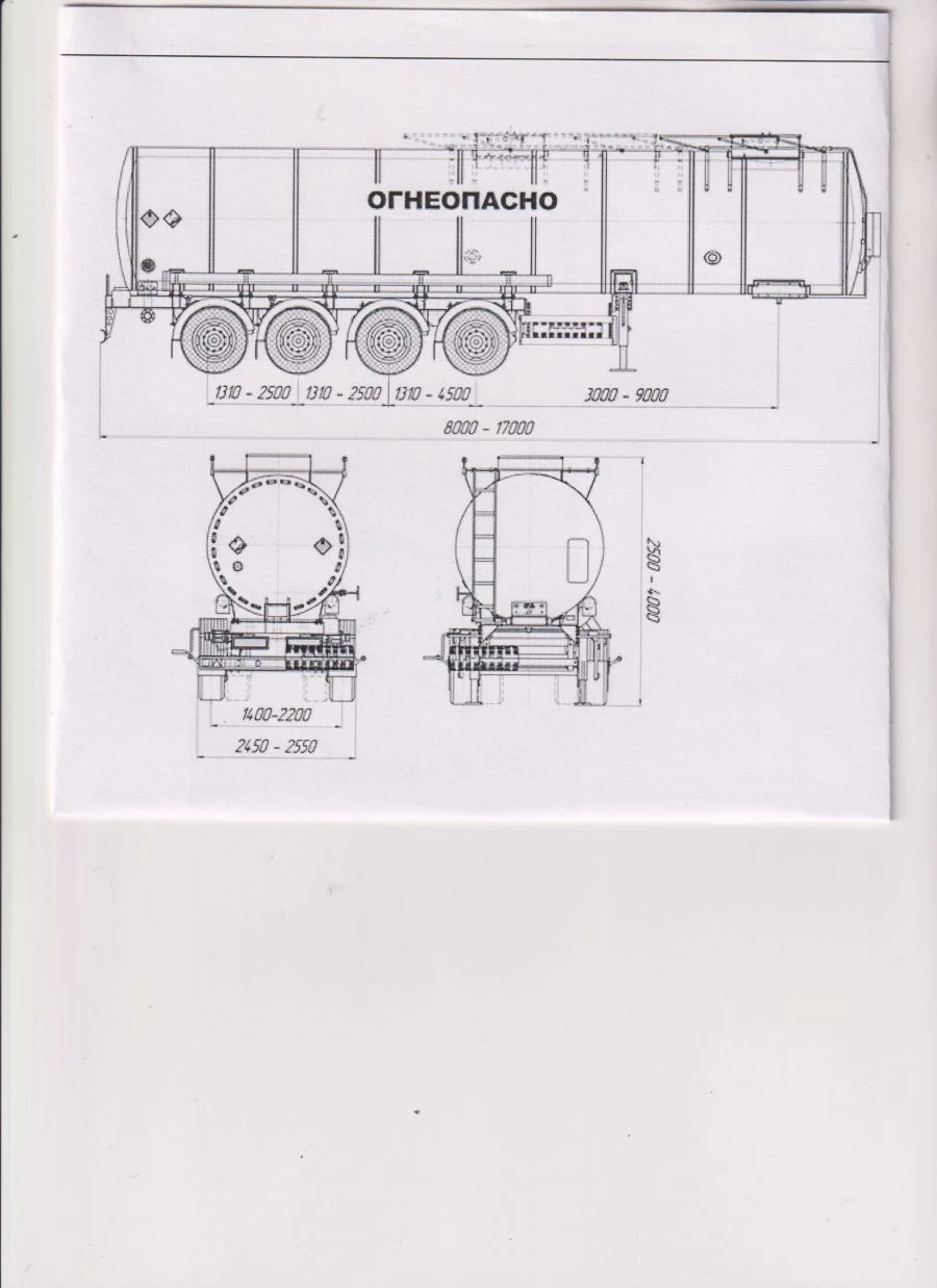 صهريج نصف مقطورة للبترول PЦ-3-4، نموذج 92297-0000010-04 (بدون مضخة)