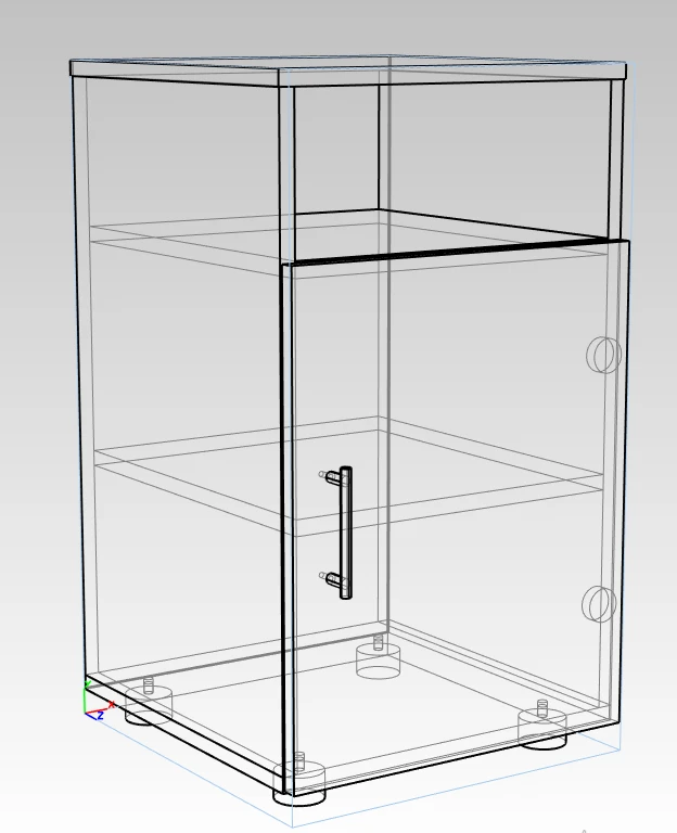 خزانة نصف مفتوحة مع باب