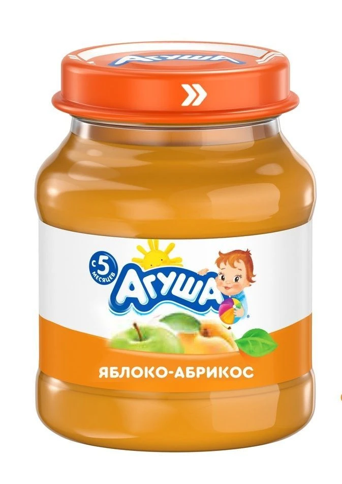 Homogenized Apple-Apricot Puree "Agusha", 100g