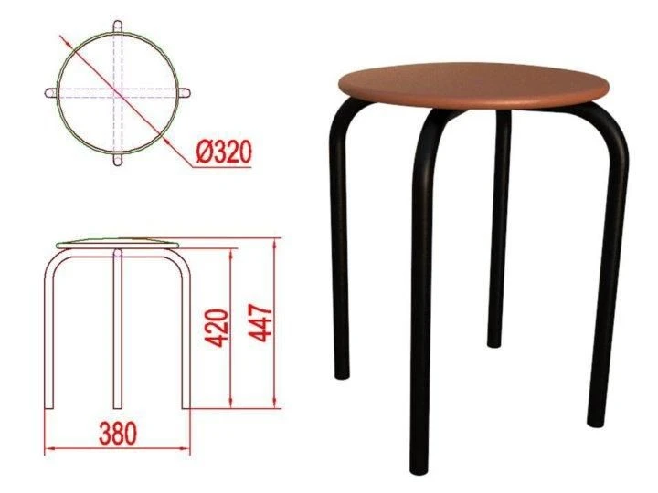 Round Bench on Metal Frame (BA 5)
