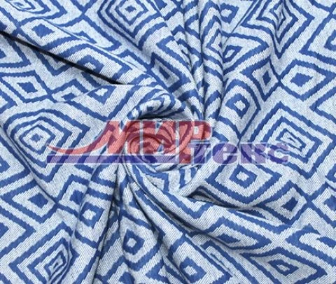 قماش محبوك مختلط (70% قطن، 30% بوليستر) بنمط جاكار