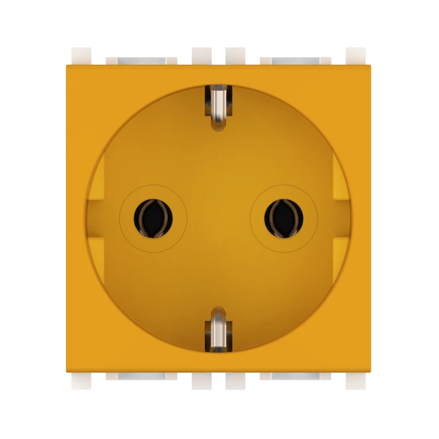 Caduceus Aling Experience Hidden Installation Socket with Grounding 16A, 250V, Orange