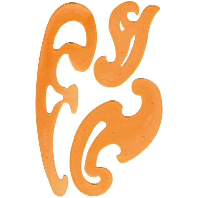 Fluorescent Transparent Ruler Set 25, 17, 12 cm - 4 Colors