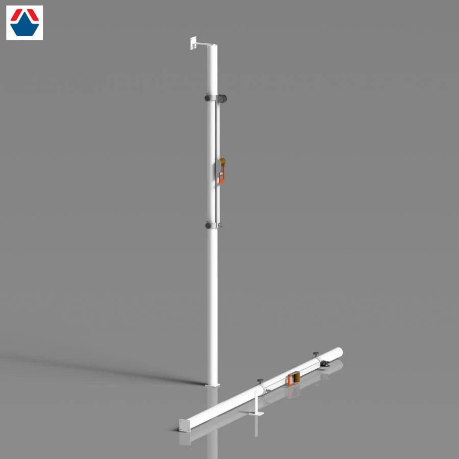 Wall-mounted Volleyball Posts with Tensioning System D76 Art. OS-07050