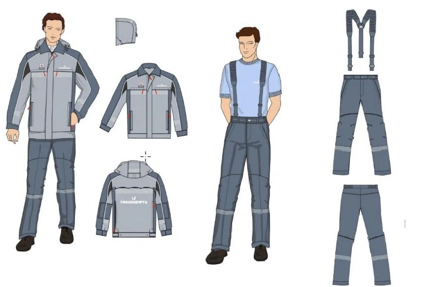 Special Men's Workwear Set (Jacket, Pants) for Transneft Employees