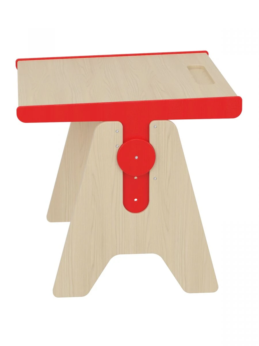 Adjustable Single Desk for Educational Spaces - Red
