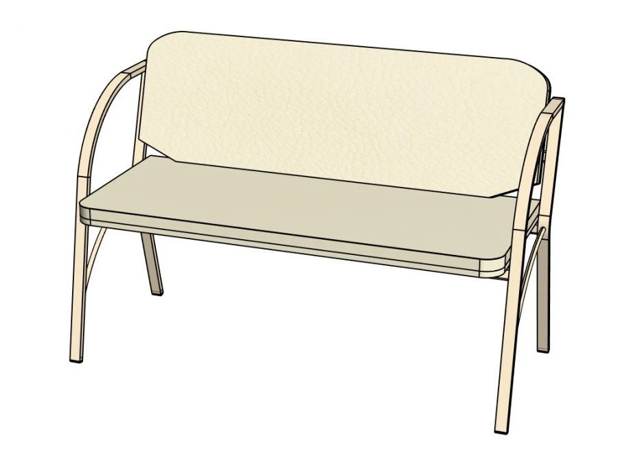 Schoolboy Sofa No. 1, 2-Seater, Model NUM07