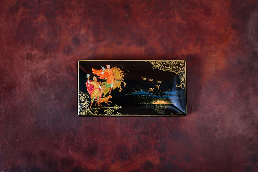 Palekh Lacquer Miniature Painting Pencil Case