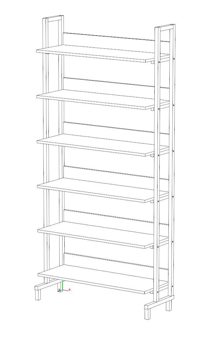 One-Sided Library Shelf - Durable MDF with PVC Edge