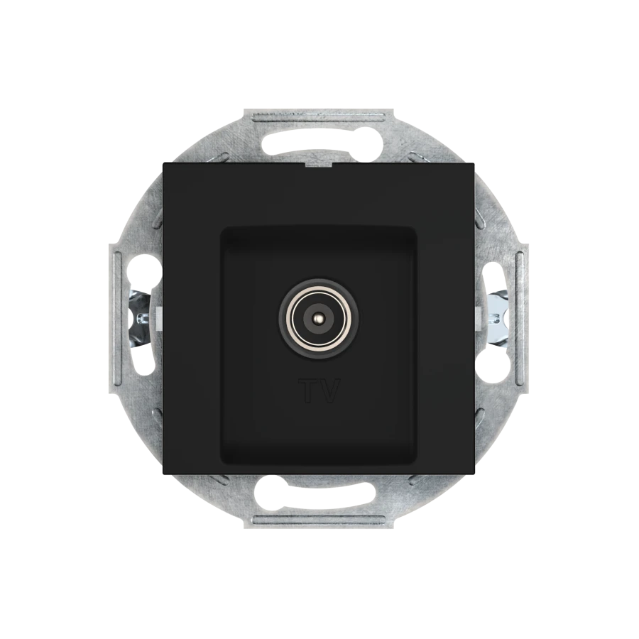 CADUCEUS ALING PRESTIGE Black Soft Touch Single Antenna Socket, Art. 6012I.E1