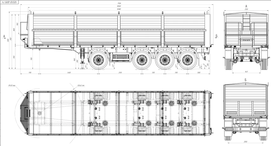 Semi-Trailer 925312 for Heavy Loads