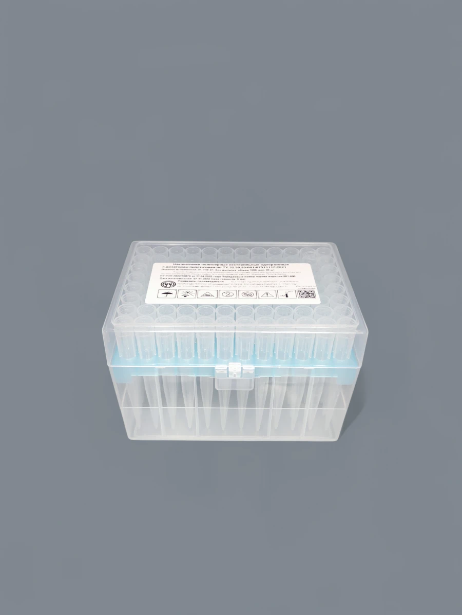 Non-Sterile Polymer Pipette Tips for Liquid Transfer 1000 µl, 96 pcs