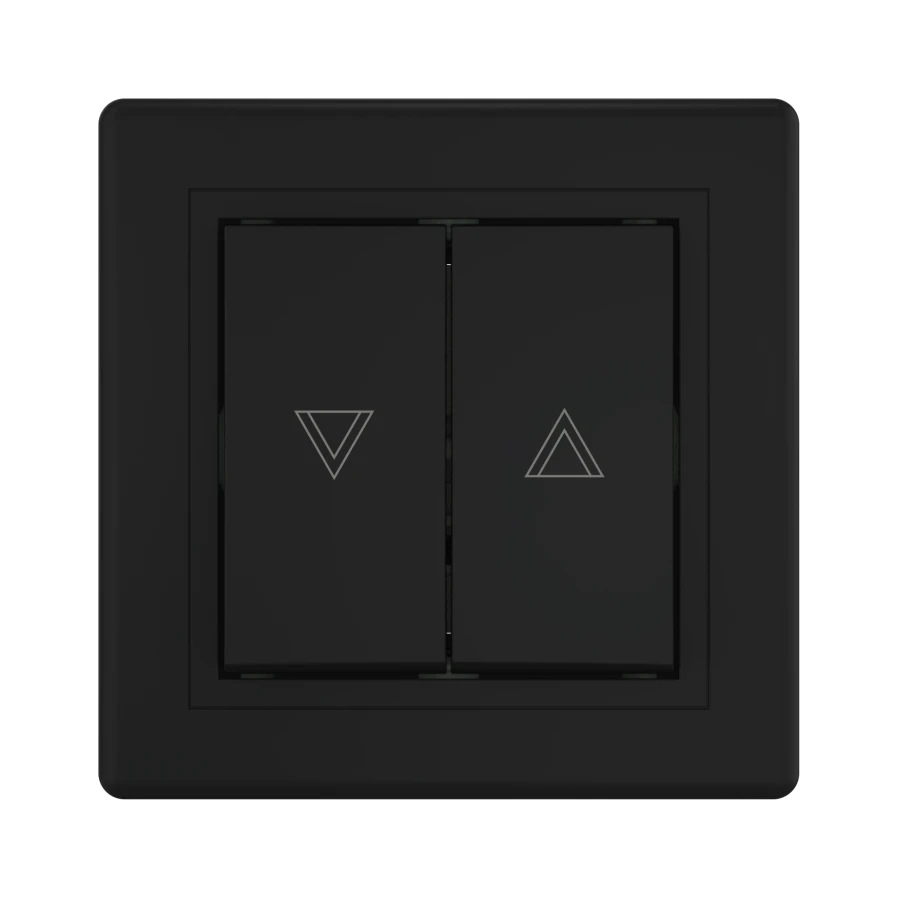 CADUCEUS ALING PRESTIGE Hidden Installation Push Button Switch for Roller Shutters 10A 250V Black Soft Touch, Art. 6075.E