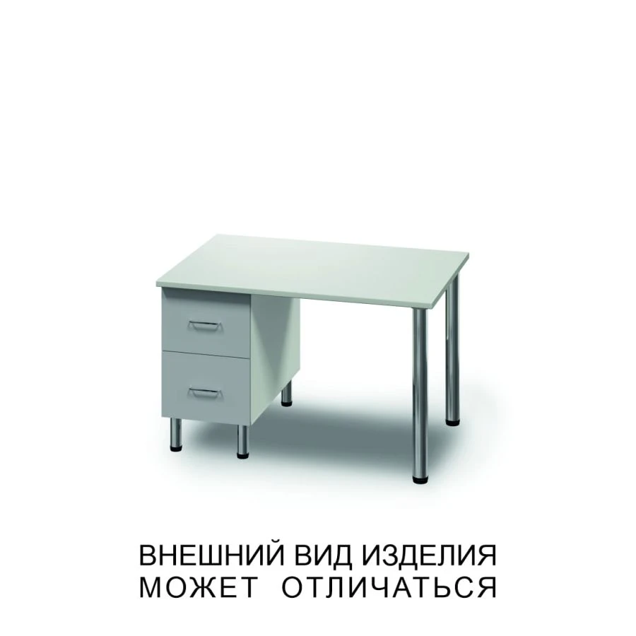 Single Pedestal Desk with Two Drawers - Adjustable Height
