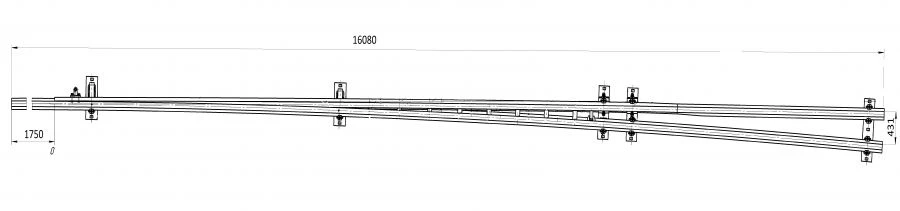 R65 Type Side Track Rail with Point Component Project 2925.02.000RK2-01