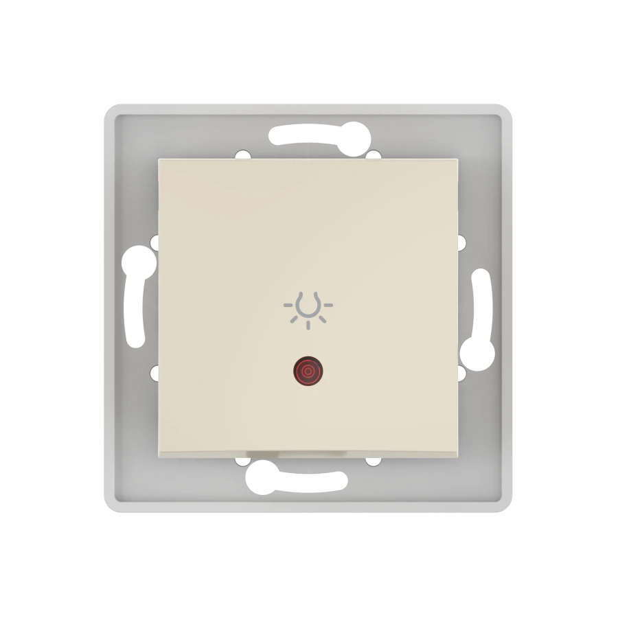 CADUCEUS ALING PRESTIGE Button Light Switch with Indicator 10AX 250V, Beige, Model 6009I.9