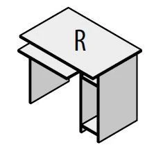Office Computer Desk Set "Agat" - Wooden Frame