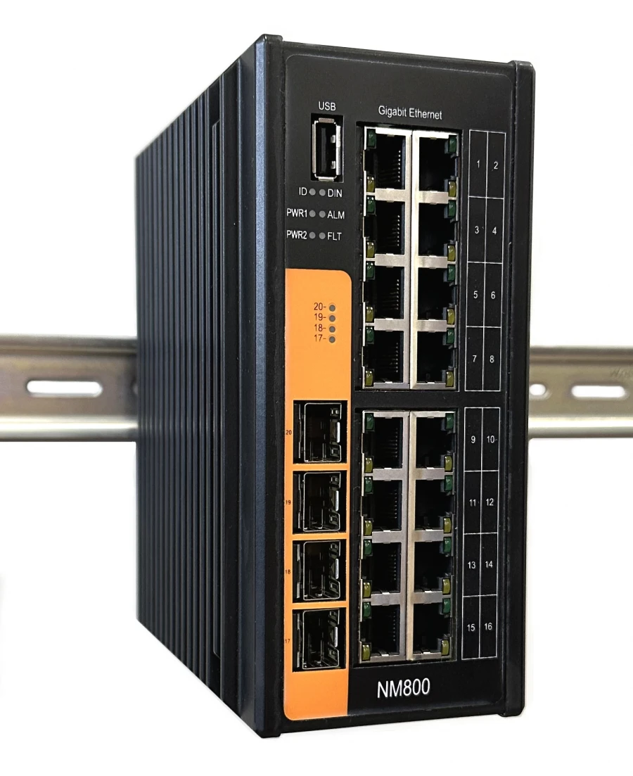 Managed Industrial Ethernet Switch NM800 for DIN Rail Applications