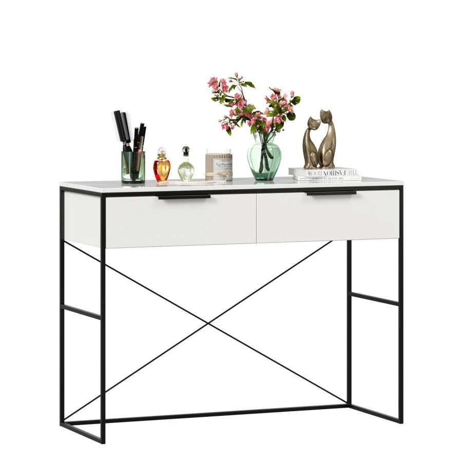 Nordic Dressing Table (White/Statuario) - Model LD.677040.000