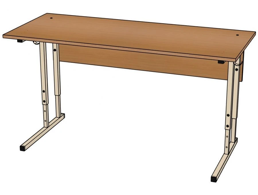 Two-Seat School Desk with Height Adjustment, Straight Angles (4-6 Grades) / SU23