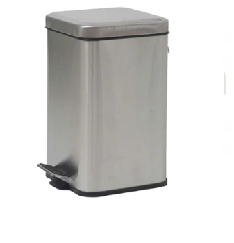Rectangular Stainless Steel Trash Bin 12L with Pedal Model 09111.12.RUS