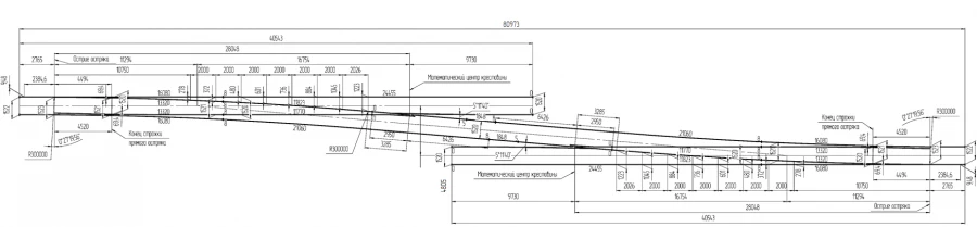 Single Switch Type R65 Model 1/11 for High-Speed Rail on Concrete Beams