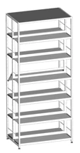 Two-Sided Metal Frame Shelving Unit 900x570x2052 mm