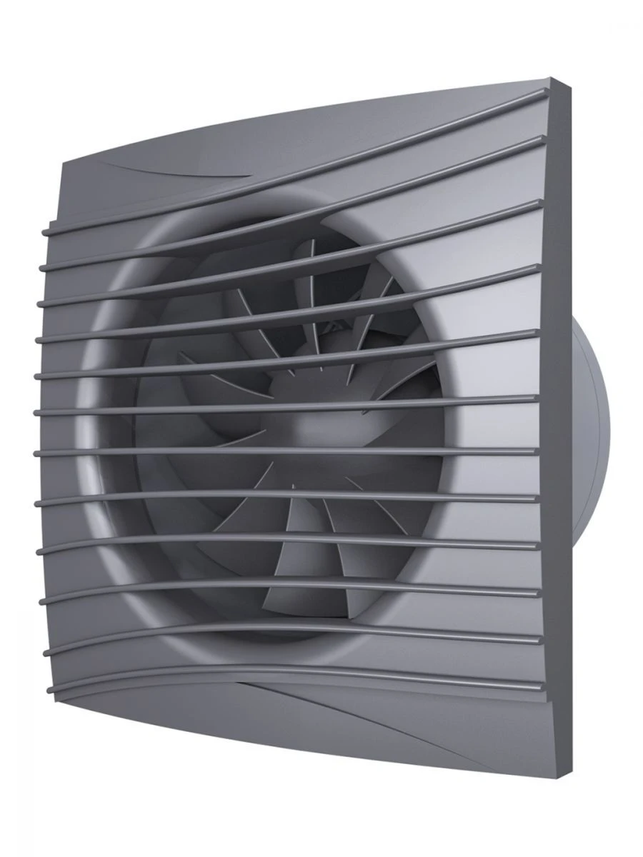 Silent Axial Fan D 100 with Backdraft Damper - SILENT 4C Dark Gray Metal