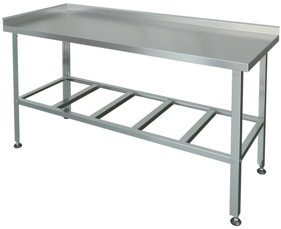 Industrial cutting table with two sides, shelf-lattice SRP-2l-0,8/1,5