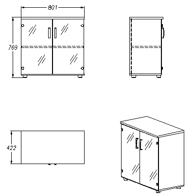 Storage Cabinet for Documents and Office Supplies - Series 405.80.077