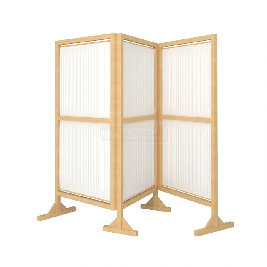 Wooden Frame Partition Screen S-6 with Washable Fabric