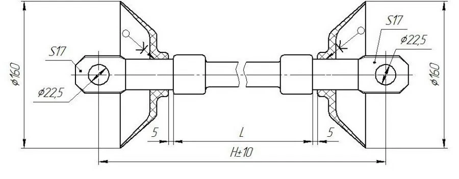 Silicone Rubber Tension Insulator NSPK 120-25/0.8-P