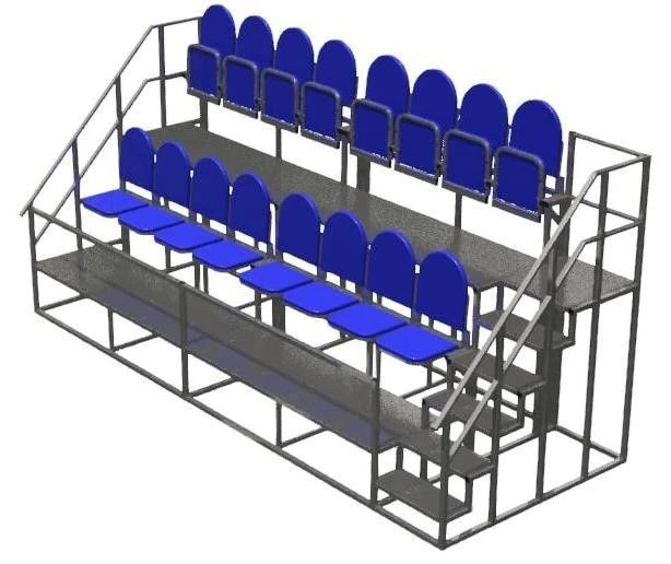 Two-Row Metal Tribuna TV-MTBD-1.34.01