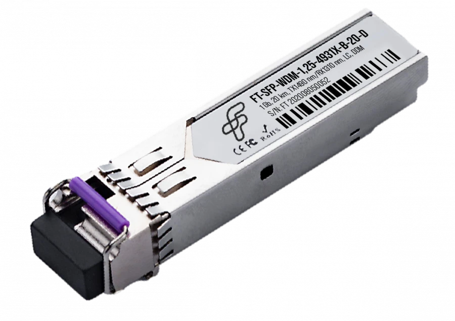 جهاز الإرسال والاستقبال الضوئي SFP، FT-SFP-WDM-1.25-4931X-20-B-D