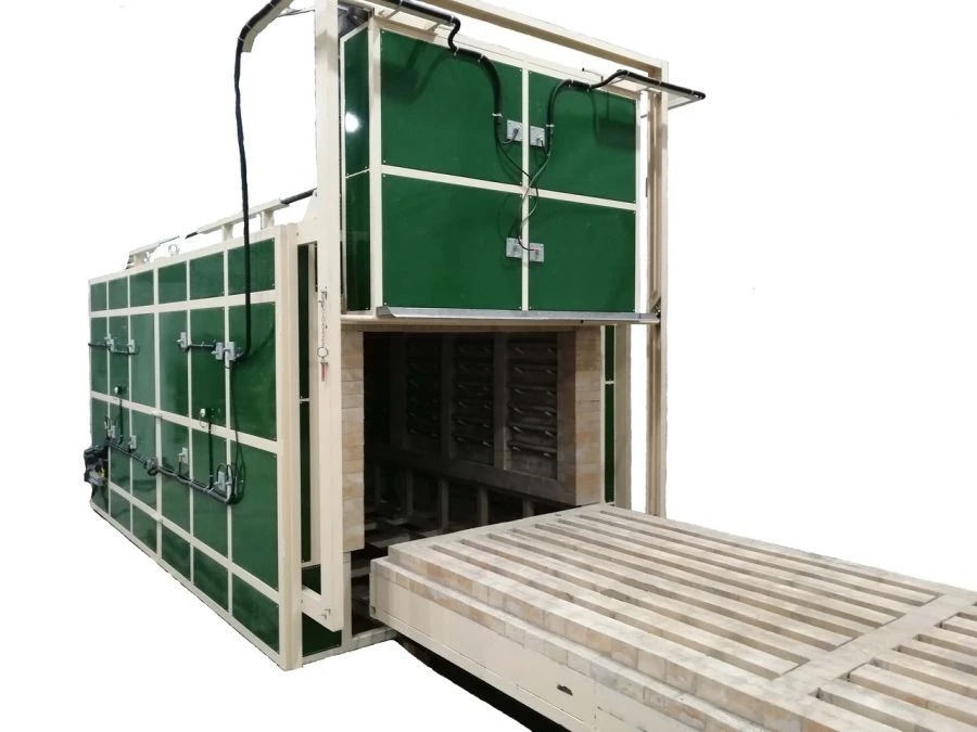 فرن سبارتا مع قاعدة قابلة للسحب لمعالجة المعادن