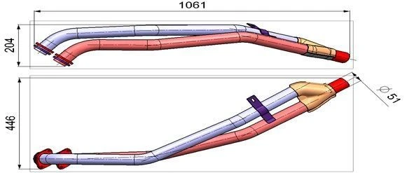 أنبوب العادم لطراز GAZ-3302 مع محرك ZMZ-402، موديل 33021-1203010