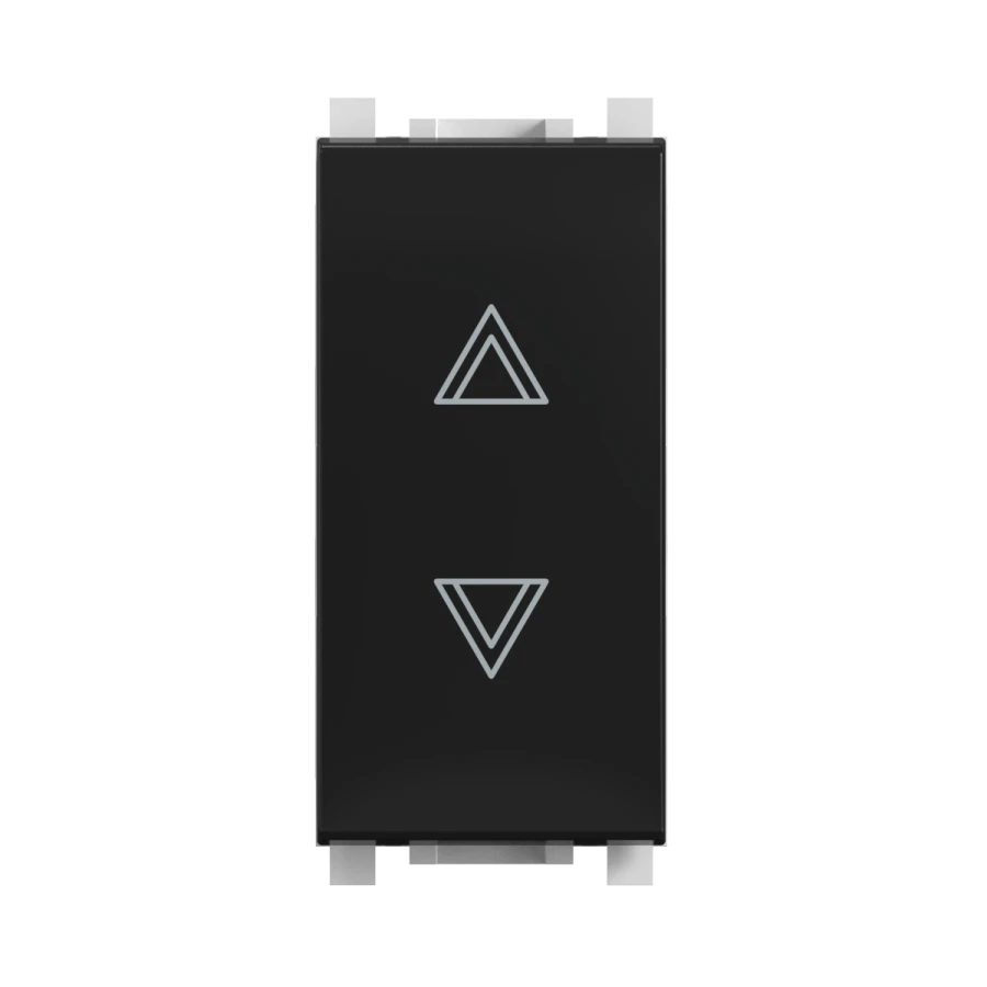 مفتاح تثبيت مخفي CADUCEUS ALING Experience للستائر الدوارة، 10A، 250V، أسود (لمسة ناعمة)، فن. 72118.Е1